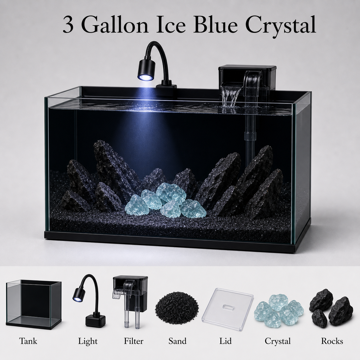 3 gallon ice blue crystal