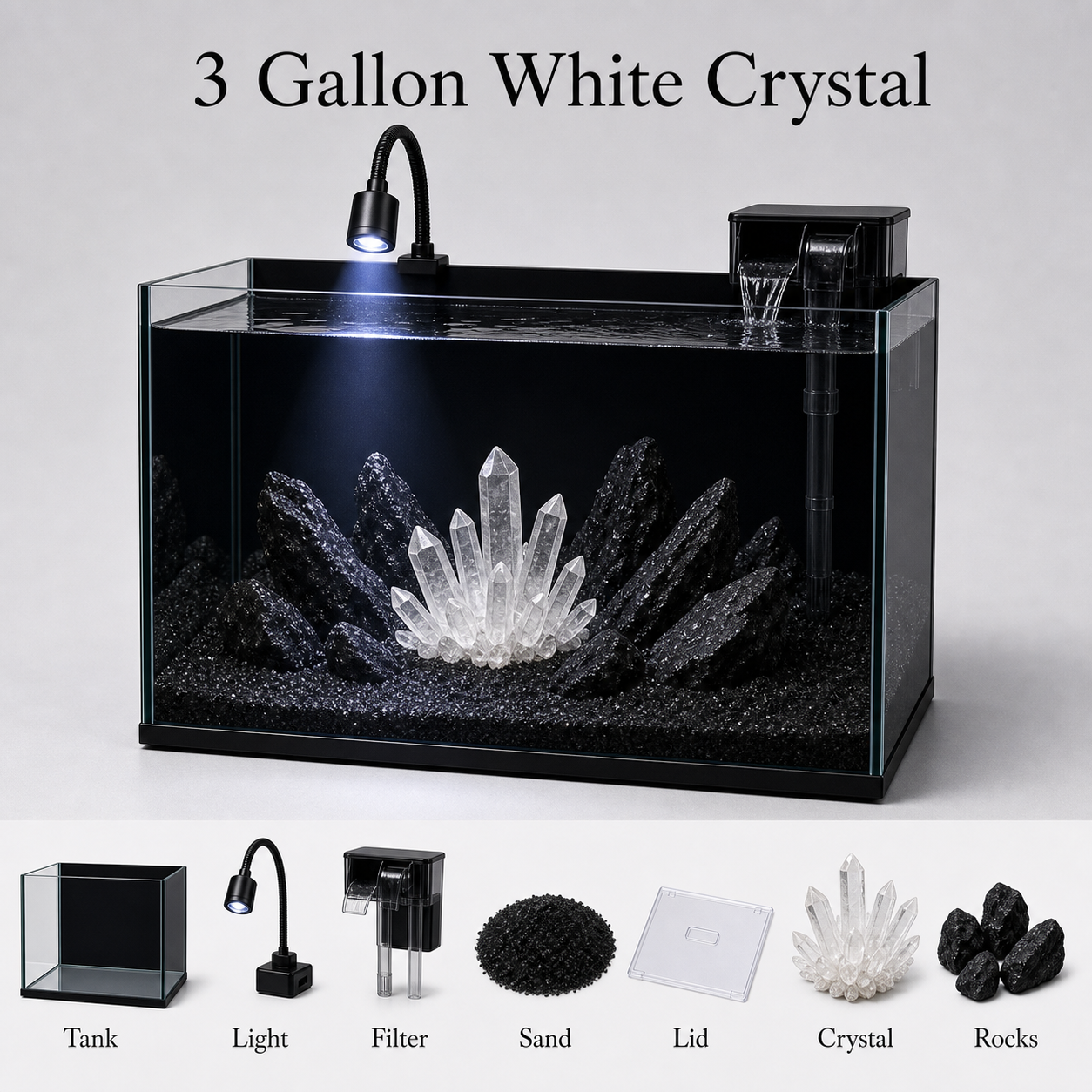 3 gallon white crystal